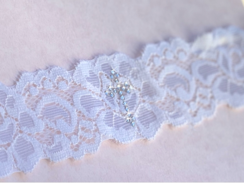 Lace Headband w/ crystal Cross